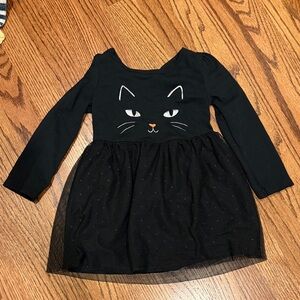 Carter’s Black Cat Face Long Sleeve Dress 2T